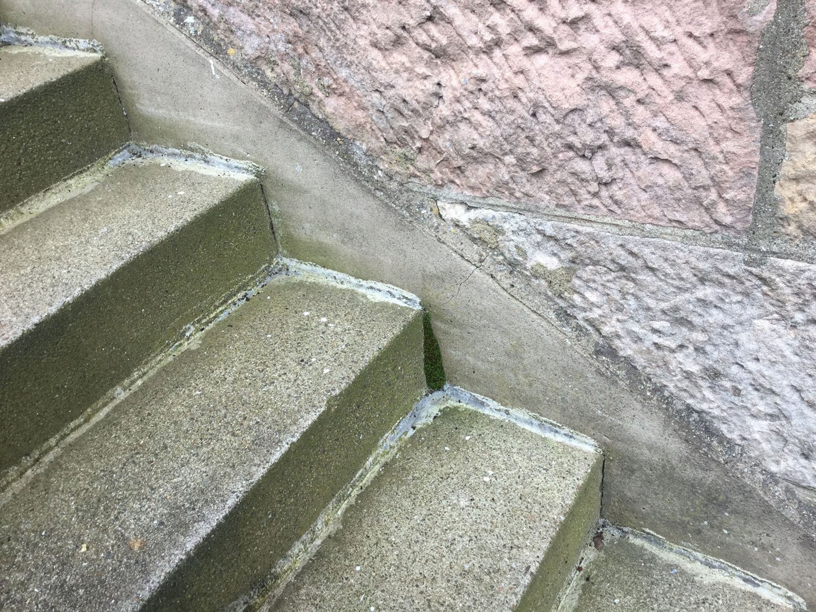 How To Deal With A Leaky Concrete Stairway South Southwest Water Is Leaking Into The Area Between Concrete Steps And Foundation Wall An Attempt To Seal S Did Not Address Vertical